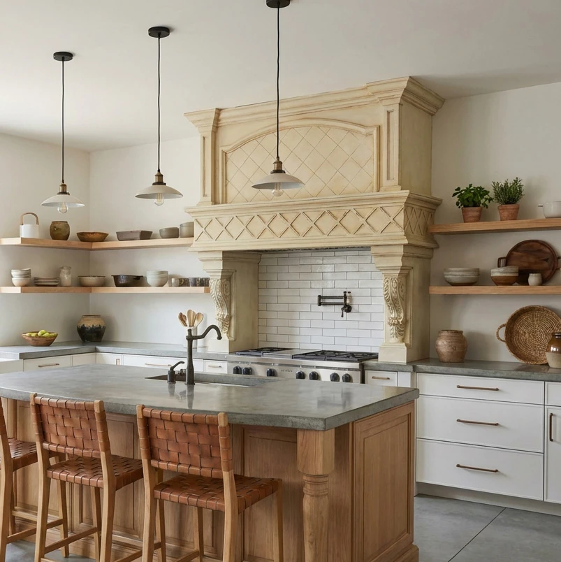 Custom Cast Stone Kitchen Hood H-008