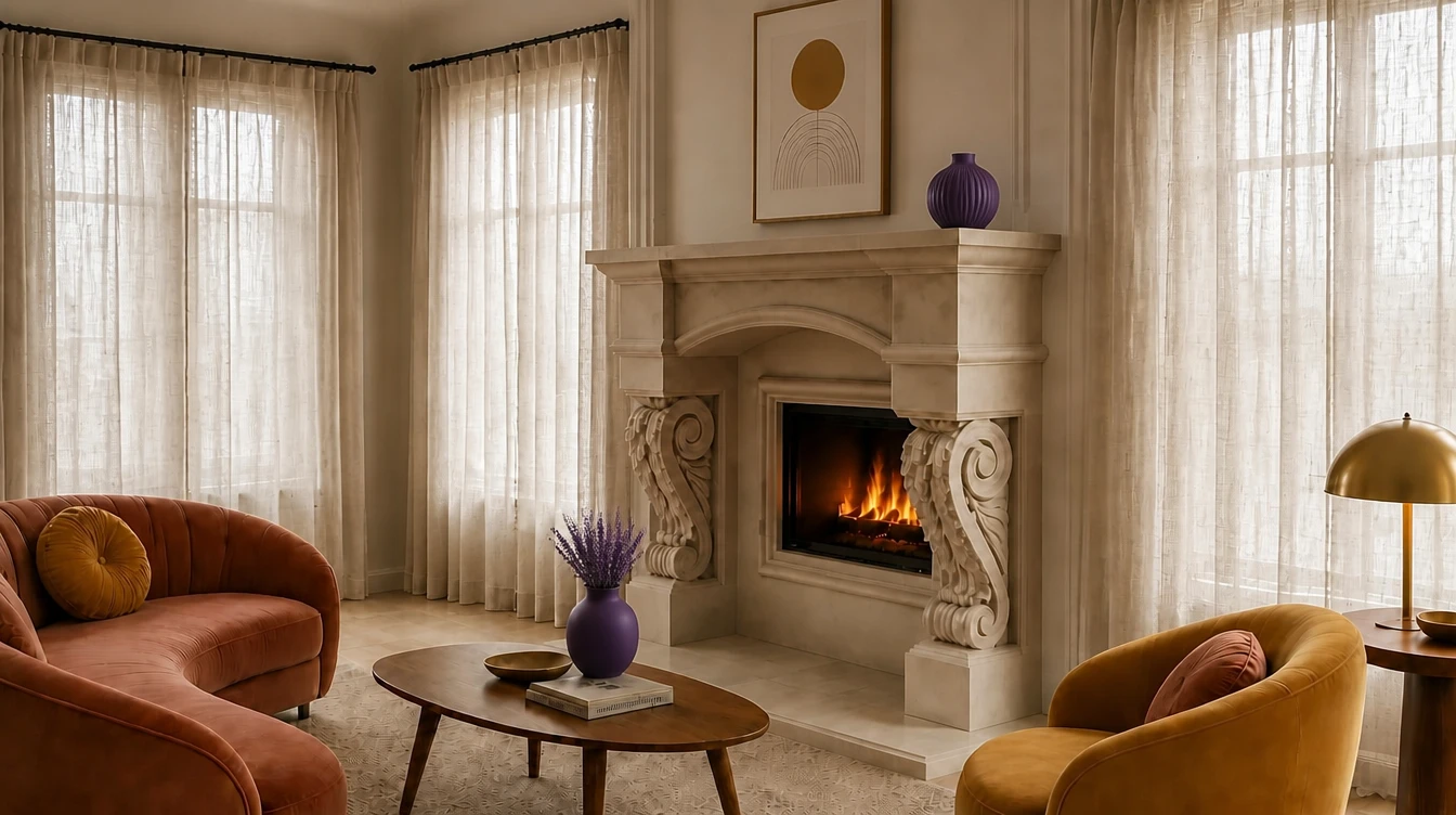 Custom Cast Stone Mantel M-035