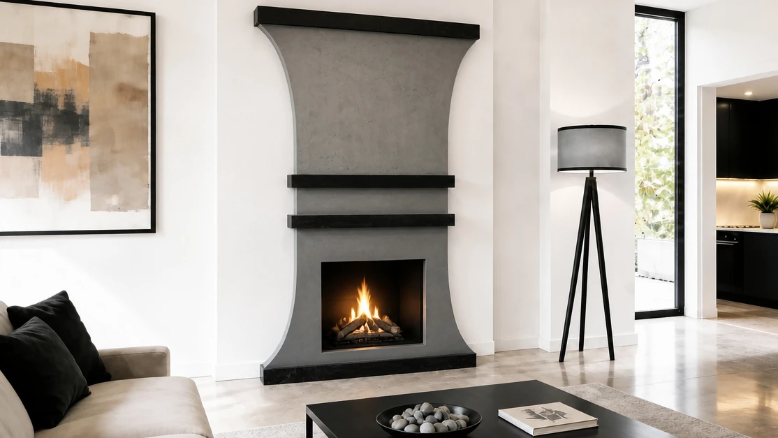 Custom Cast Stone Mantel M-036