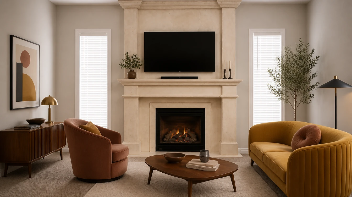 Custom Cast Stone Mantel M-042