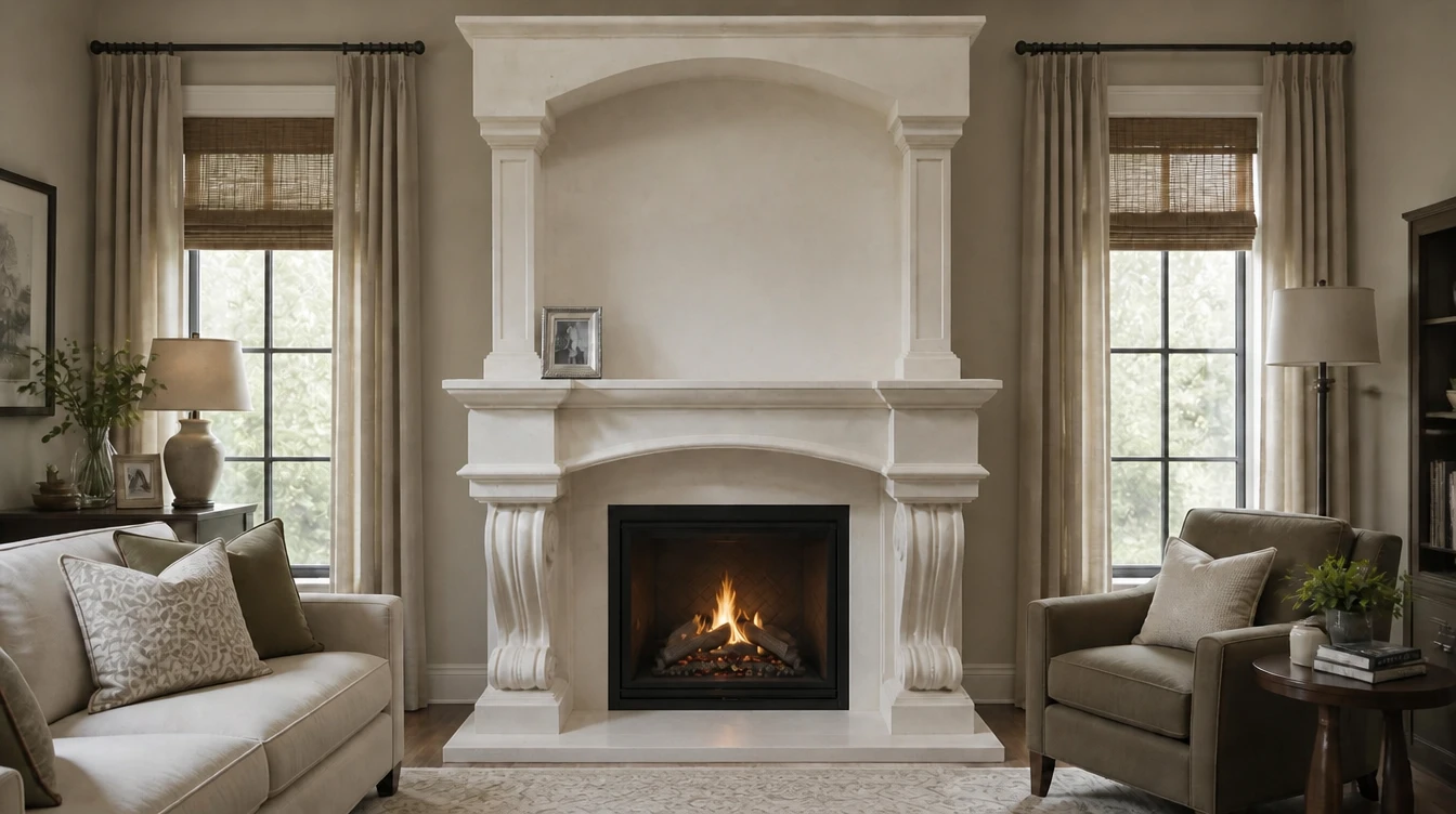 Custom Cast Stone Mantel M-013