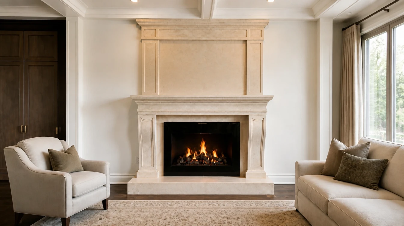 Custom Cast Stone Mantel M-049