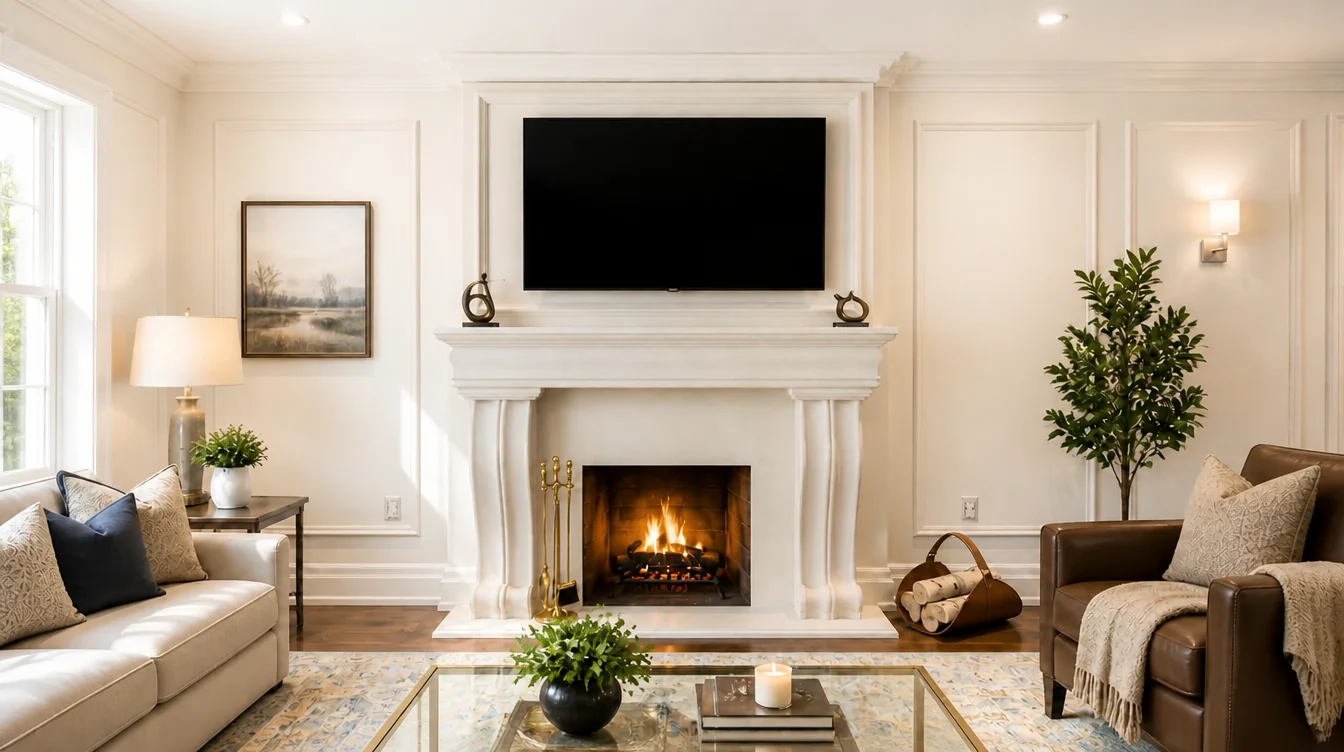 Custom Cast Stone Mantel M-050