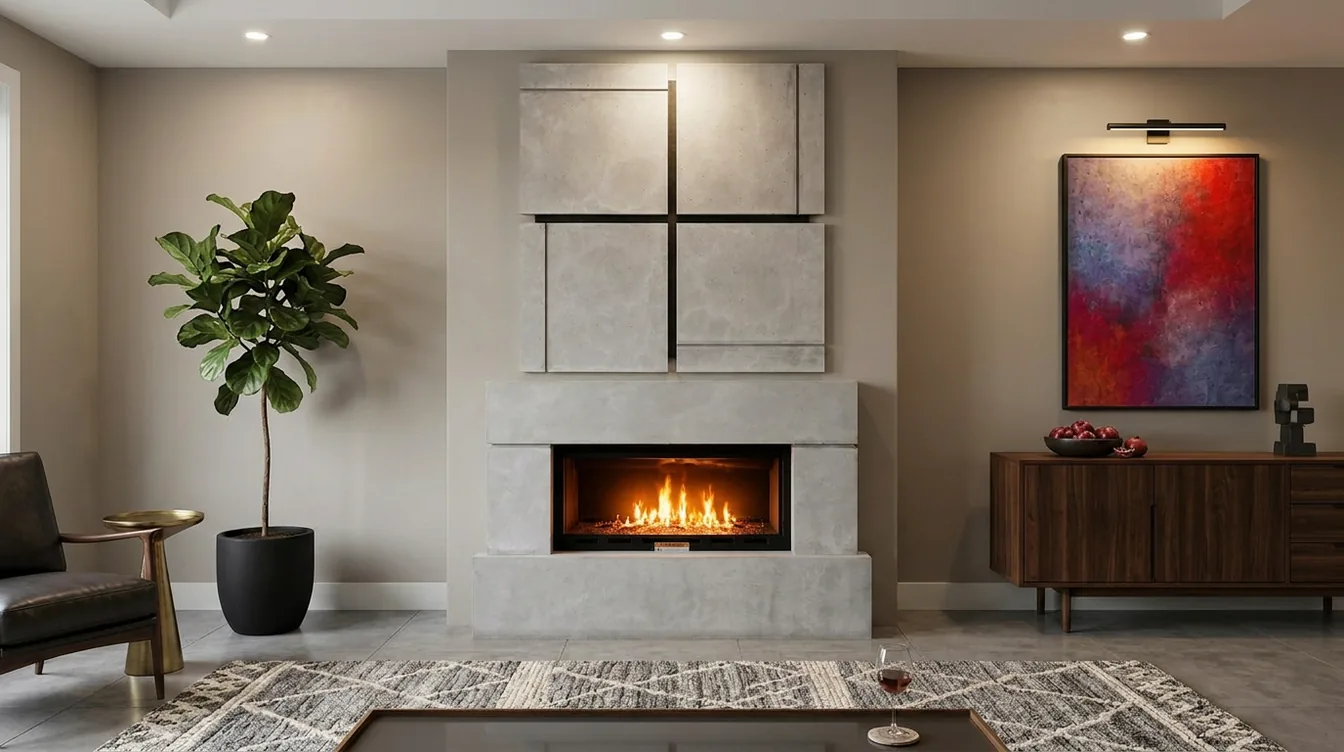 Custom Cast Stone Mantel M-051