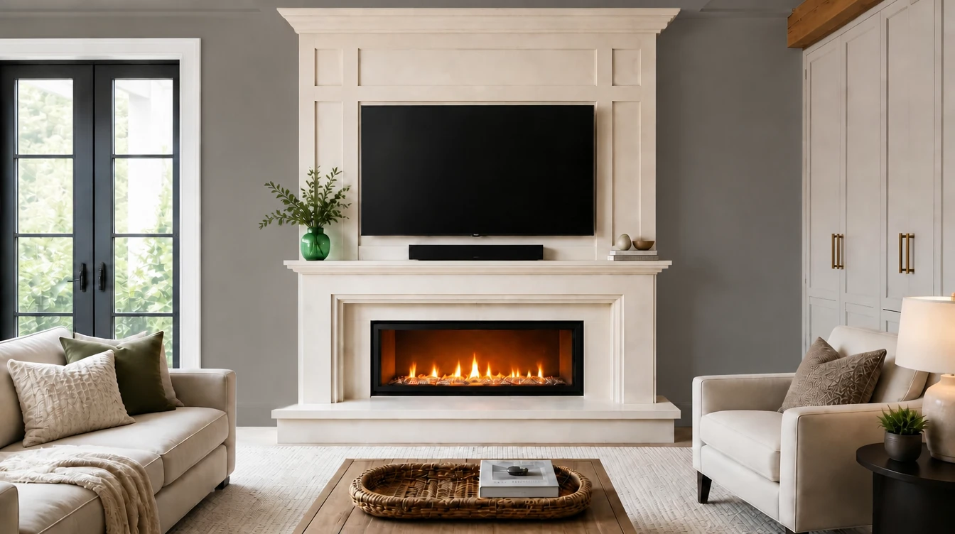 Custom Cast Stone Mantel M-052
