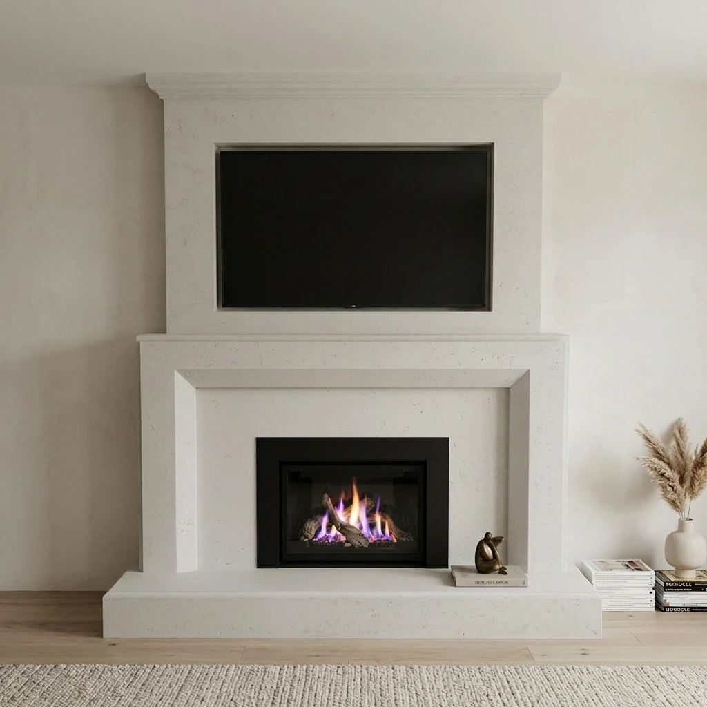 Custom Cast Stone Mantel M-010