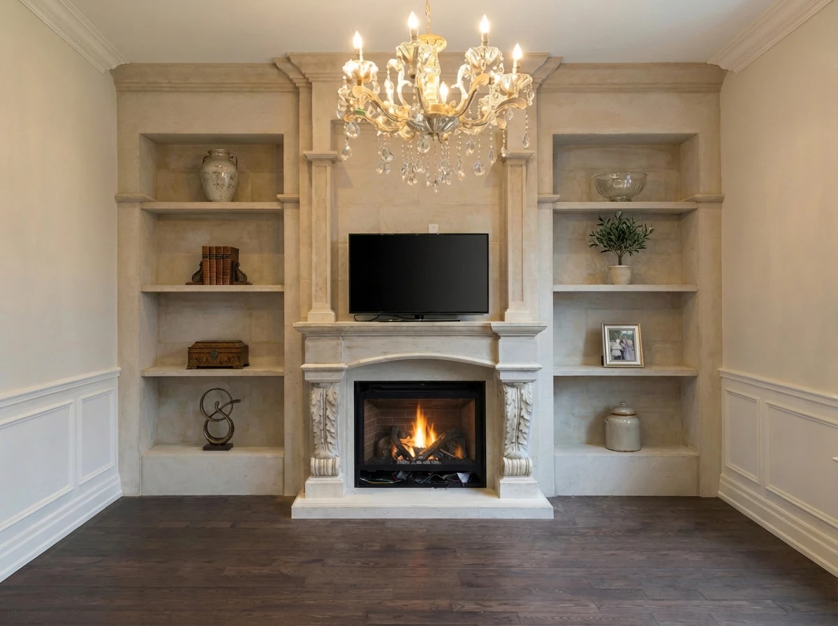 Custom Cast Stone Mantel M-020