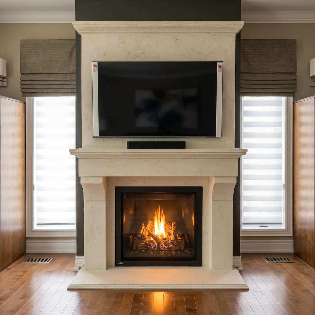 Custom Cast Stone Mantel M-024