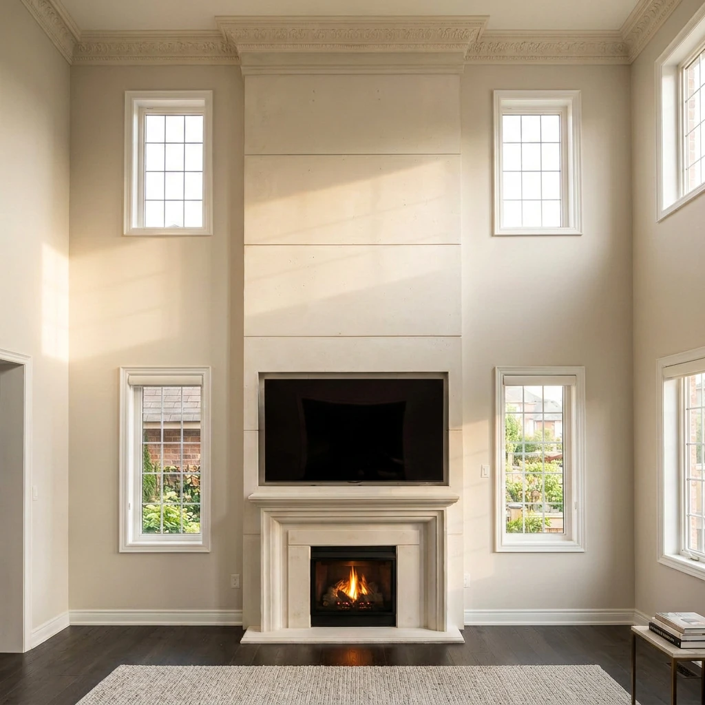 Custom Cast Stone Mantel M-033