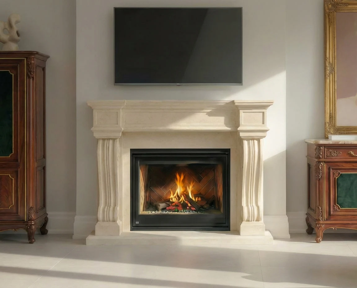 Custom Cast Stone Mantel M-003