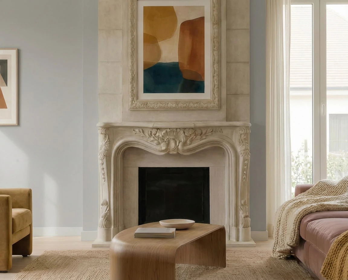 Custom Cast Stone Mantel M-004