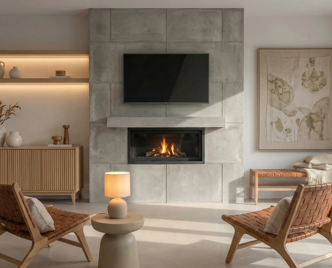 Custom Cast Stone Mantel M-007